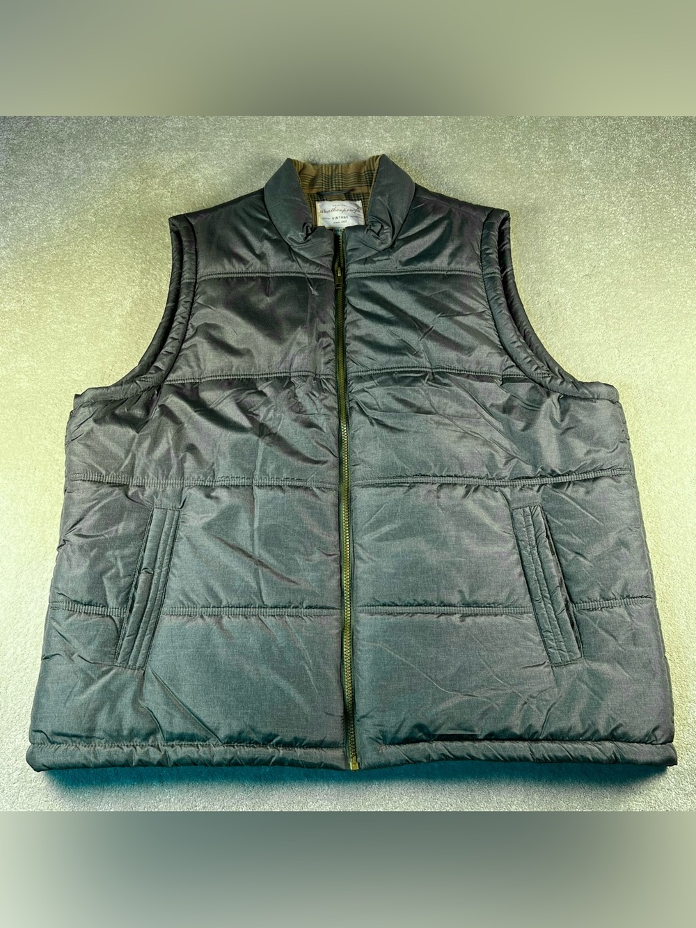 Puffer Vest Sage Green Original Weatherproof Vintage Lightweight Men's XXL